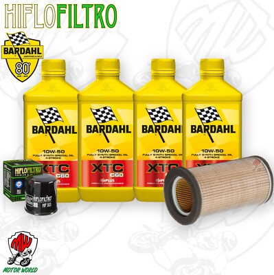 Set Service Bardahl Öl XTC 10W50+ Filter Kawasaki Er 500 1999