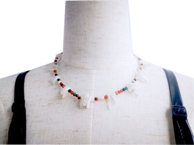 4mm round agate 8-12mm stcik moonstone necklace 18''  jewelry supply marking