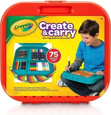 Crayola Create 'N Carry Art Set 75pcs Drawing Kit for Kids Arts & Crafts Suppli