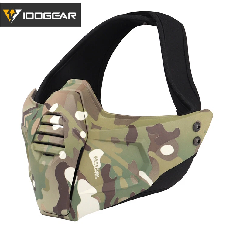 Media máscara facial táctica IDOGEAR para casco estilo OC riel máscara de airsoft paintball Foto 4 de 4