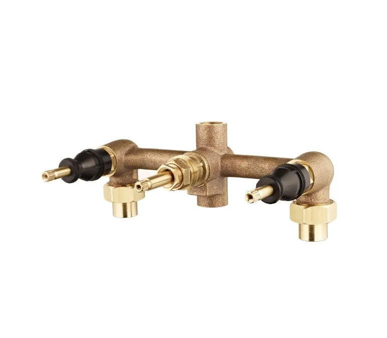 8 inch Fixed Brass 3Handle Valve Body Shower Design 1/2 in Inlet and