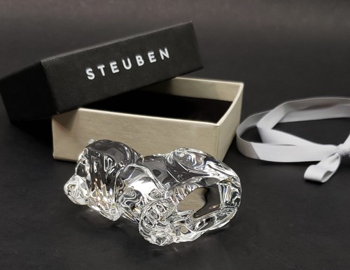 Vintage Steuben Crystal Glass Statue Sitting Lion Hand Cooler with Box Rare - Picture 15 of 23