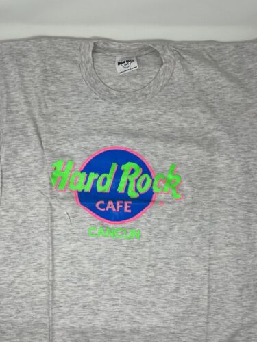 Vintage 1990s Hard Rock Cafe Cancun Neon Logo T Shirt (L)