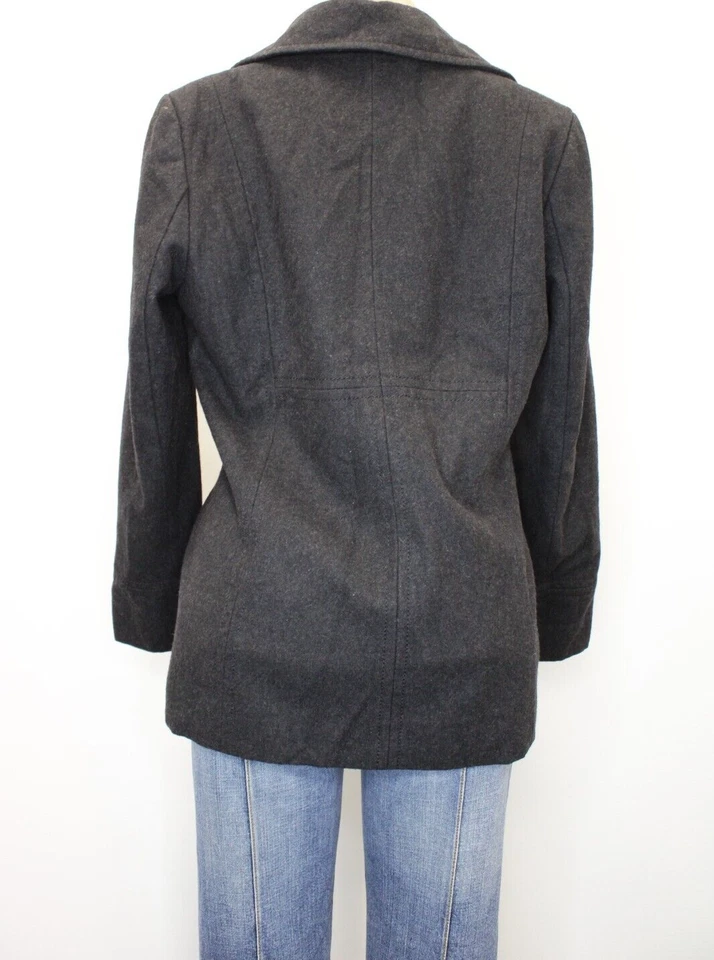 Casaco feminino Marvin Richards New York tamanho G preto peito duplo forrado de ervilha - Imagem 4 de 4