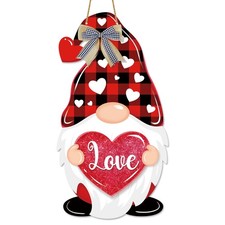 Valentines Day Gnome Decor Hanging Sign for Front Door, Sweet
