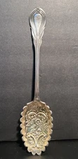 RARE ANTIQUE MAPPIN & WEBB SILVER PLATED 9” DECORATIVE SERVING SPOON 