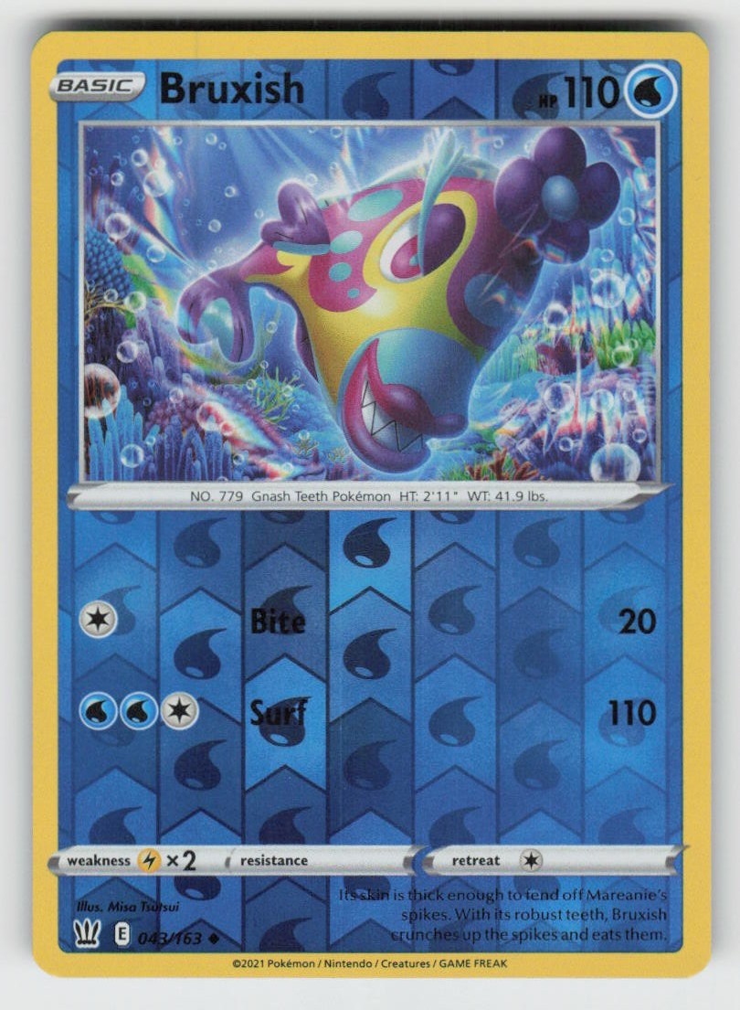 Reverse Holo Bruxish 043/163 Uncommon Battle Styles Near Mint
