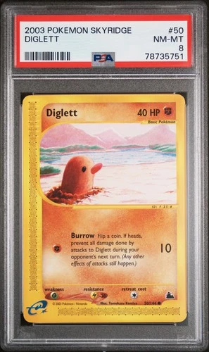 Pokemon Diglett Skyridge 50/144 PSA 8