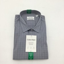 Calvin Klein Men’s Tech Active Shirt Regular Fit, Dark Blue, XL (17-17.5, 36-37)