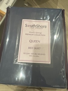South Shore - Microfiber, Double Brushed Queen Bed Skirt - Navy Blue