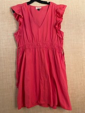 Universal Thread flutter sleeve A-line dress size L bright pink 100 cotton
