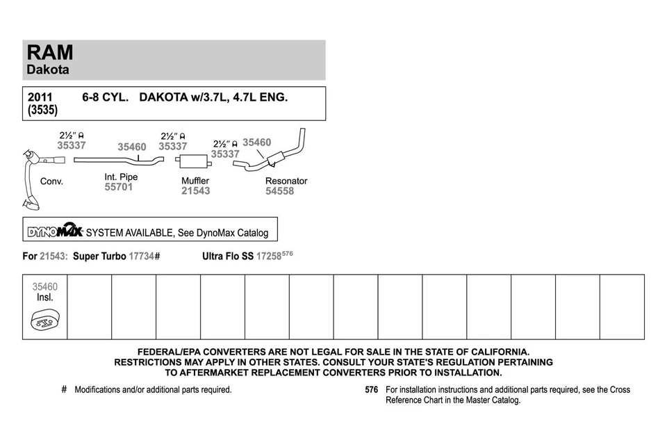For Ram Dakota 2011 Walker Stainless Steel Oval Aluminized Resonator Assembly Foto 4 de 4