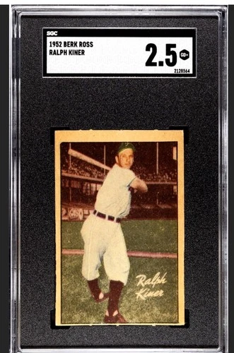 RALPH KINER 1952 BERK ROSS SGC 2.5 ! *JUST GRADED ! *7X NL HR LEADER ! *WOWZERS