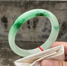 Certified Natural Grade AAA Ice Green Burmese Jade jadeite bracelet bangle 60MM