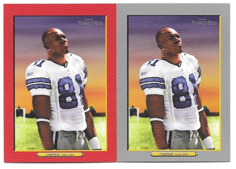 TERRELL OWENS 2 CARD LOT 2006 TOPPS TURKEY RED PARALLEL 306 DALLAS COWBOYS 49ERS