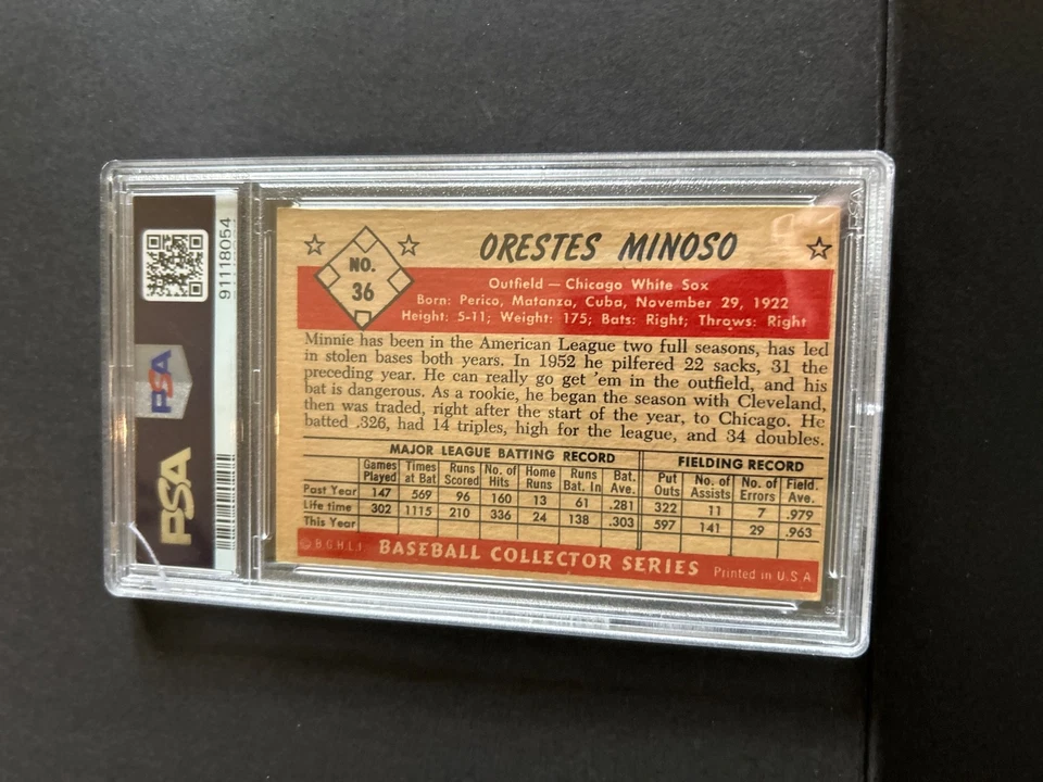 1953 Bowman #36 Minnie Minoso White Sox HOF PSA 4 - VG/EX - Image 2 of 2