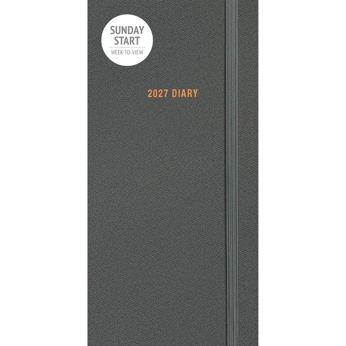 Fashion Diary Sunday Start Charcoal Slim Diary (Diary or journal) - Image 2