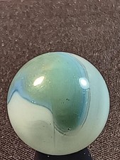 5/8" Vitro Agate Moss Green Wispy White on Clear Patch NM Serious Marble A651