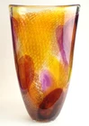 Vintage MCM Mid Century Oggetti Murano Italian Art Glass Vase Signed R. Pele