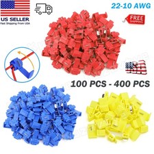 50/400X Soldersless Wire Quick Splice Lock Snap Connectors T-Tap Crimp Terminals