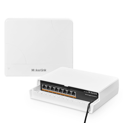 MokerLink 8-Port Outdoor PoE+ Gigabit Switch 120W Weatherproof Unmanaged