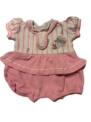 Wilson Baseball 100% Cotton Vintage Teddy Bear Baby Girls One Piece Bubble Vtg