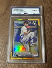 Griffin Herring 2024 Bowman Chrome AUTO  /50 TRUE GOLD REFRACTOR PSA 10 #173