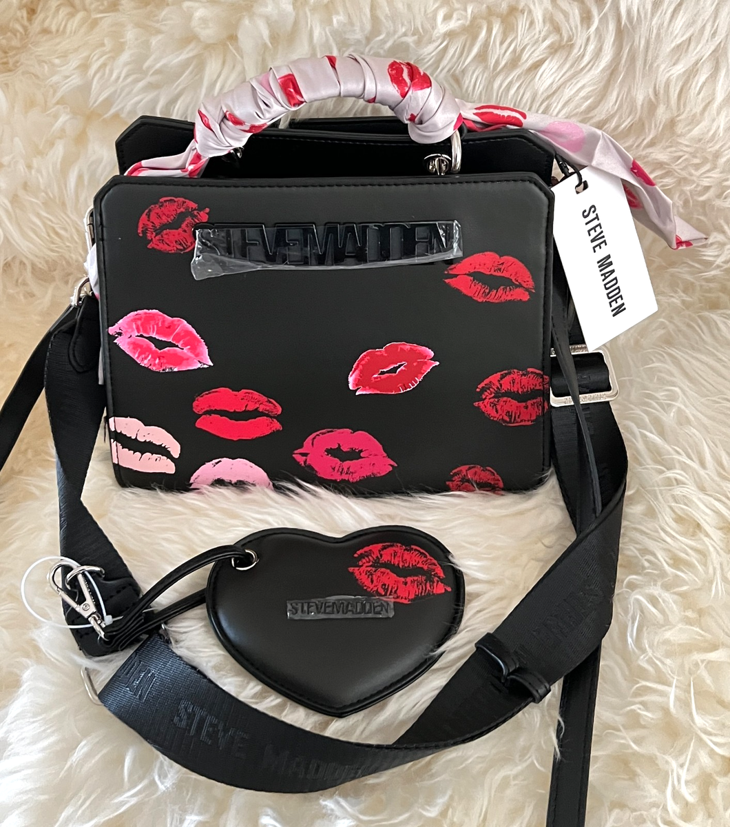Steve Madden BEVELYN Scarf Valentine Kisses Satchel Crossbody Bag