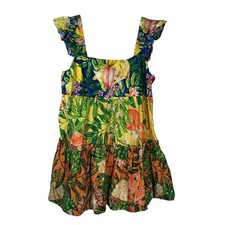 Farm Rio Womens Caipirinha Tiered Cotton Dress Size XL Vacation Resort Tropical