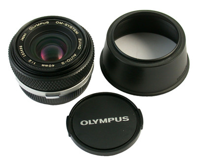 OLYMPUS OM Zuiko-S 2/40 40 40mm F2 Pancake black rim top serviced