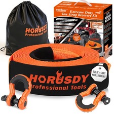 Nylon Heavy Duty Tow Strap Recovery Strap With Hooks 3 X 30ft - 32000 Lbs B...