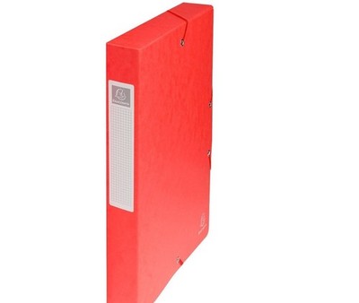 Exacompta 50405E 8x Archivbox Karton, 600g, Rücken 40mm + Etikett, A4 ROT