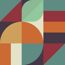 VaryPaper 17.7"x78.7" Modern 17.7" x 78.7", Green, Red, Orange, Blue, Beige