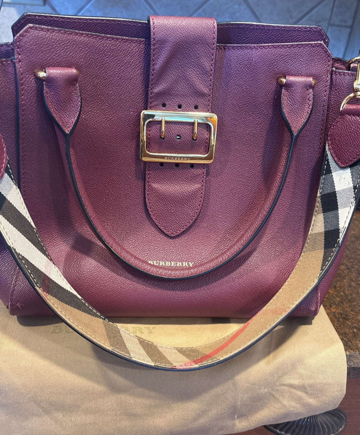 Authentic Burberry Medium Soft Grain Leather Buck… - image 1