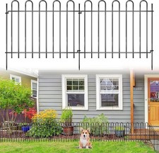 26 Panels Decorative Garden Fence, 37ft X 20in Rustproof Metal Animal Barrier...