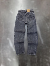 Vtg Levis 550 Jeans Girls Teen Size 12 Black Relaxed Fit Tapered USA 90s Denim