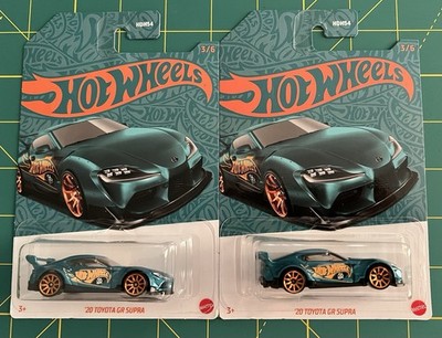 LOT OF 4 - 2024 HOT WHEELS '20 TOYOTA GR SUPRA GREEN & GOLD SERIES