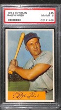 1954 Bowman #45 RALPH KINER PSA 8 NM-MT 02111468 