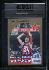 BAS 1990 NBA Hoops All-Star Game Tom Chambers #15 Seal of Authenticity Auto 3c7