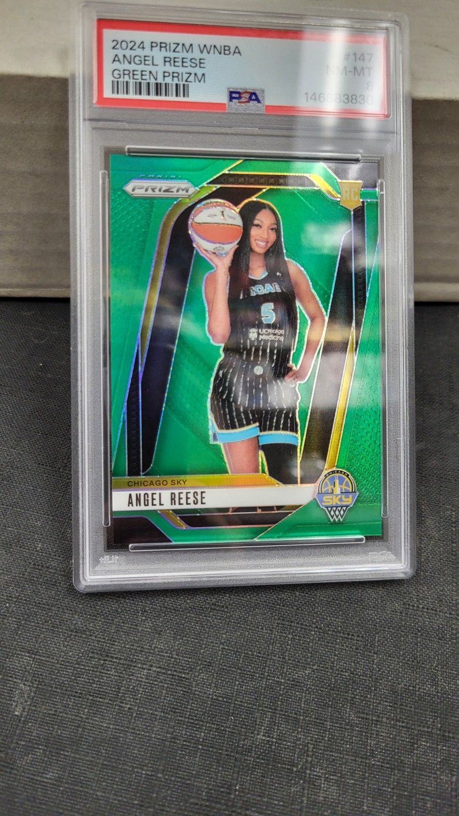 2024 ANGEL REESE GREEN PRIZM CHICAGO SKY WNBA PRIZM ROOKIE PSA 8 NM-MINT #147 view 4