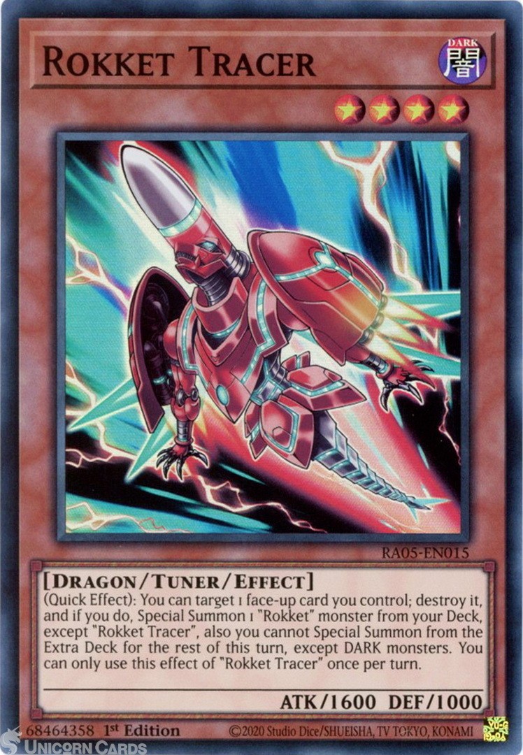 RA05-EN015 Rokket Tracer : Super Rare 1st Edition Mint YuGiOh Card