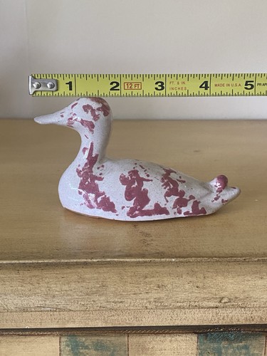 Bybee Pottery Speckled Spongeware Red Duck Figurine - Picture 11 of 12