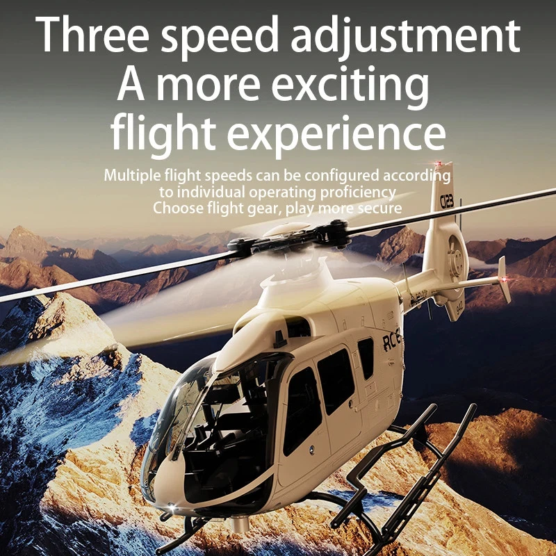 Helicóptero RC EC135 Doble Accionamiento Directo Helicóptero Modelo 3D Flujo Óptico Juguetes Foto 4 de 4