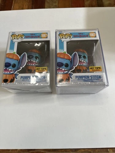 Two PUMPKIN STITCH Exclusive Pop! Figure 1087 | Hot Topic | Disney Lilo | Funko