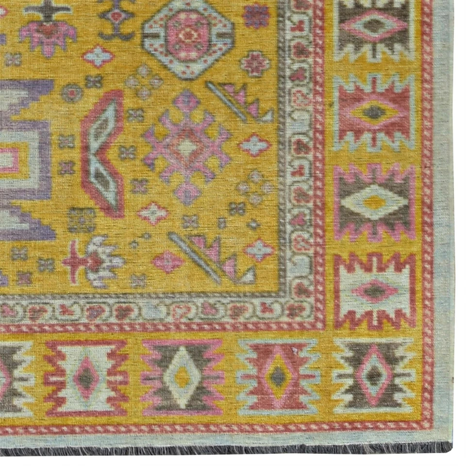 Linon Logan Sivas Polyester 3' X 5' Accent Rug in Yellow and Ivory - Image 2 of 4