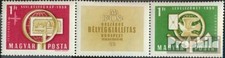 Timbres Hongrie 1958 Mi 1553A-1554A bande de trois (complète edition) avec charn