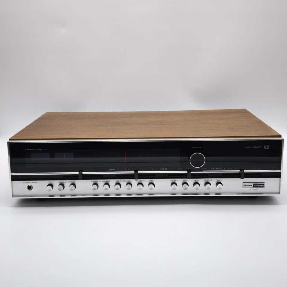 Rank Arena High‑Fidelity AM/FM‑Receiver (R1035) Silber/Nußbaum - Zustand GUT!