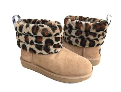 ugg fluff mini quilted leopard