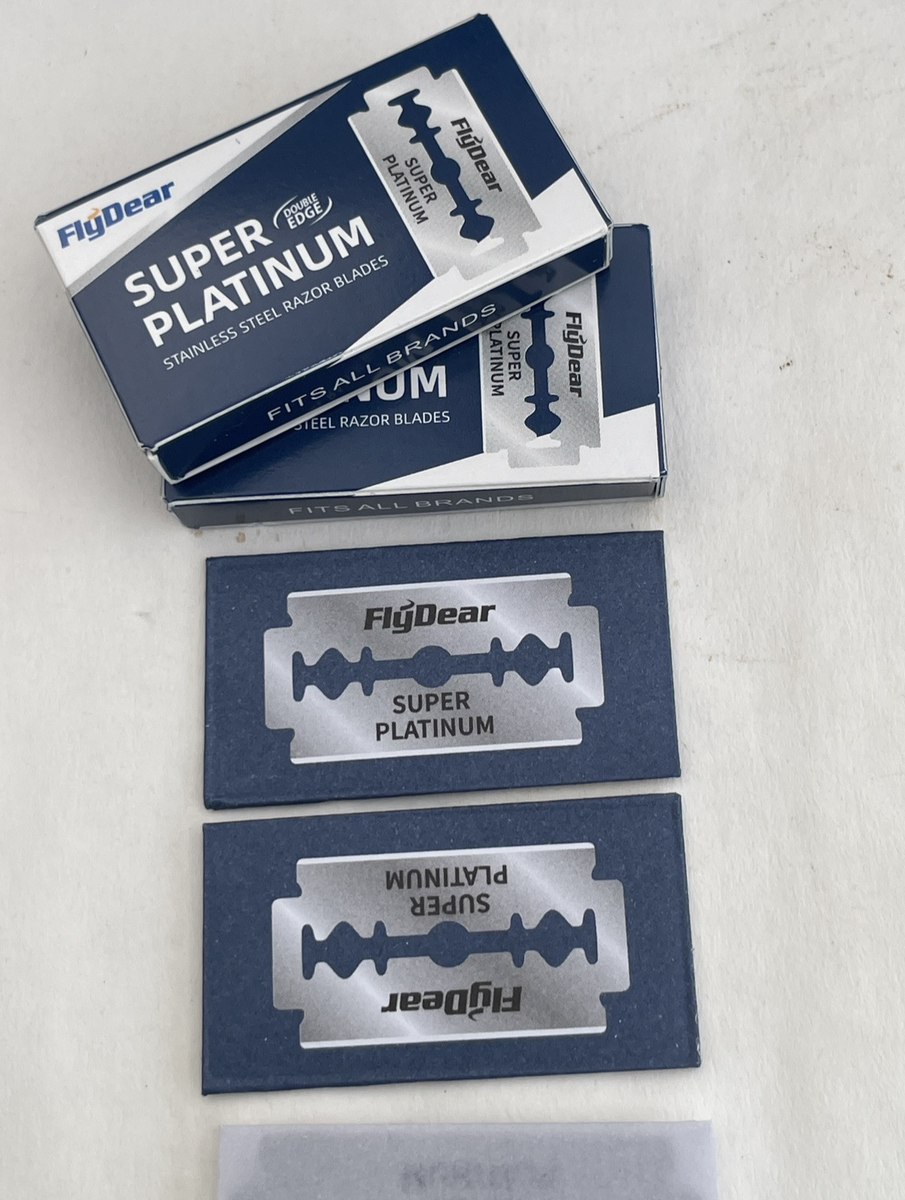 FlyDear Double Edge Stainless Steel Razor Blades - 100 Pack Barber