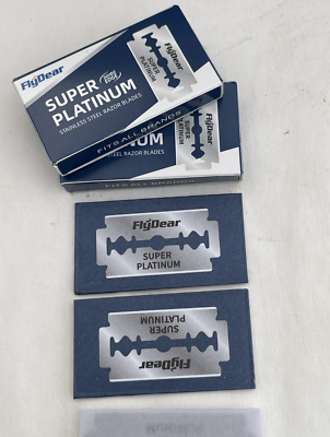 FlyDear Double Edge Stainless Steel Razor Blades - 100 Pack Barber